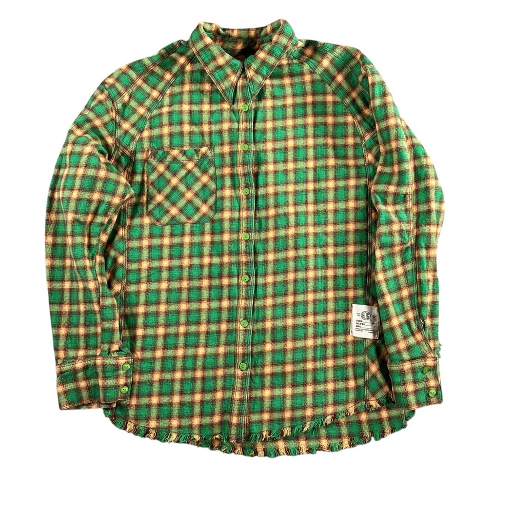 BDG Urban Outfitters Green Multi Brixton Flannel Button Down Shirt Size Small